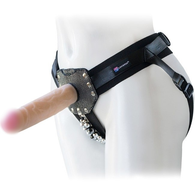 Страпон "Glamour Silver 6,7" + 2 реалистичные насадки 